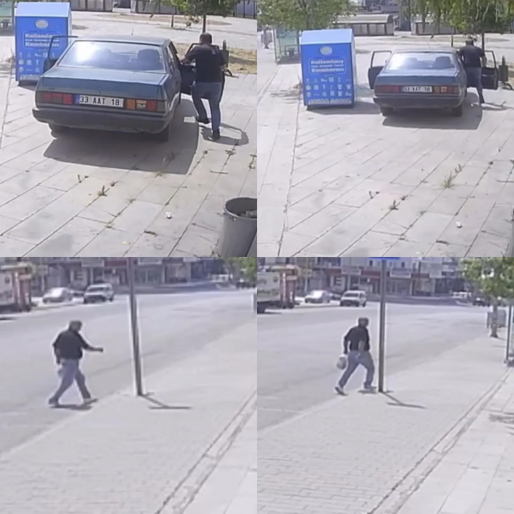 Günün kahramanı taksici: Caddeyi geçip insanların üzerine giden otomobili durdurdu