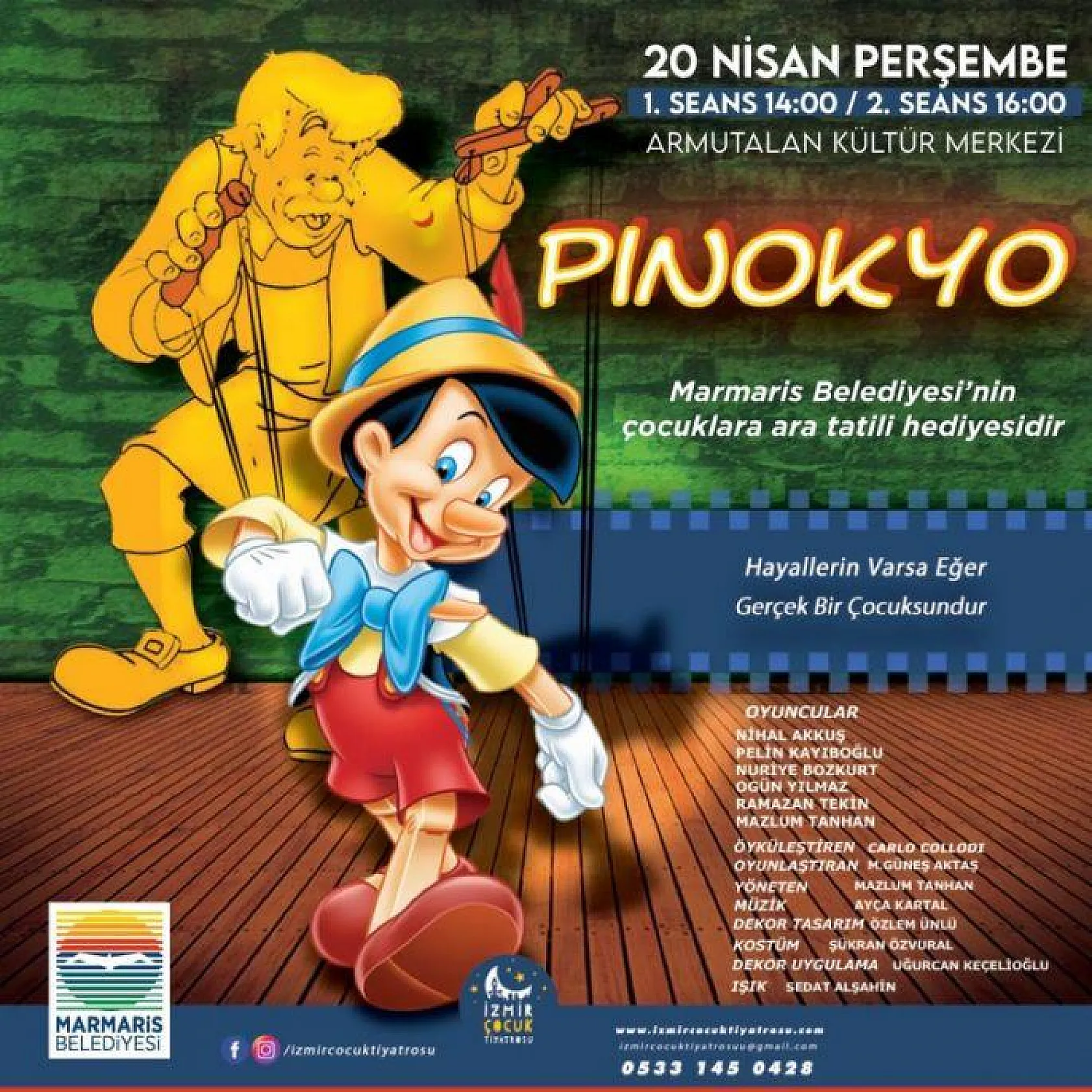 Pinokyo Marmaris'e geliyor