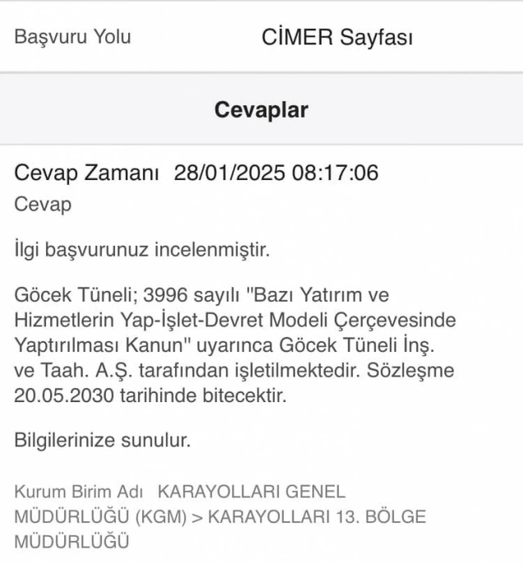 Ücretsiz olacak Göcek Tüneli'nin devlete devir süresi uzatıldı