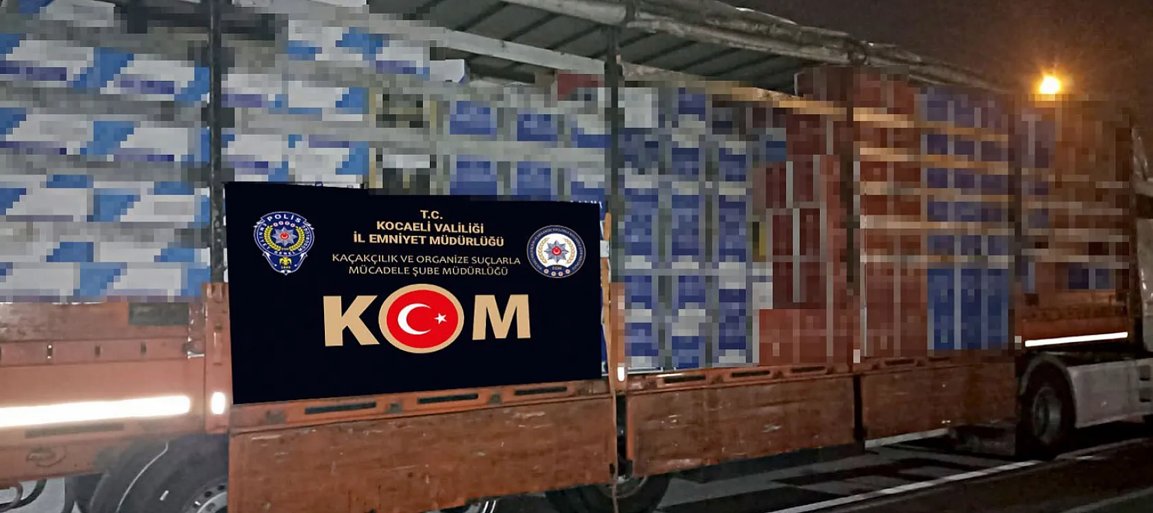 Durdurulan tırdan 11 milyon 500 bin makaron ele geçirildi