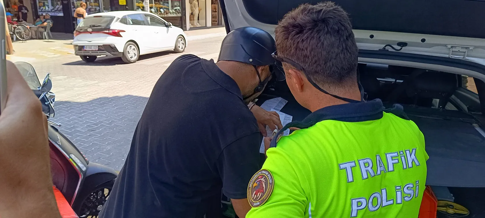 Fethiye'de 'Jokey Kaskı' denetimi: 2 sürücüye 2 bin 500'er lira ceza