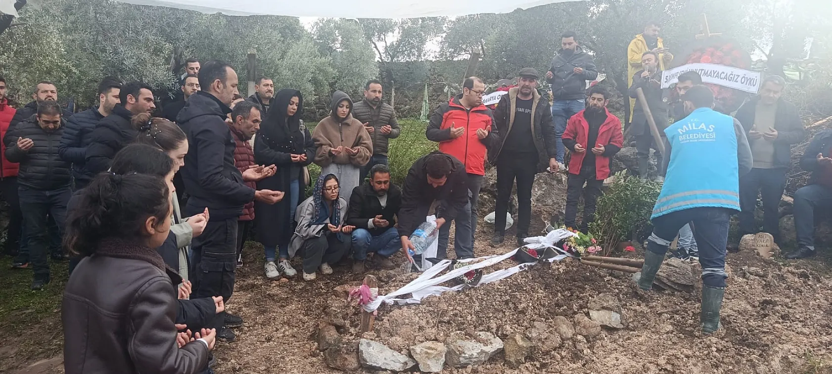 Milas'da küçük Öykü, gözyaşları içinde son yolculuğuna uğurlandı