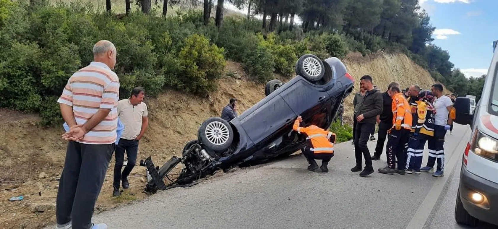 Kontrolden çıkan otomobil şarampole devrildi: 1 yaralı