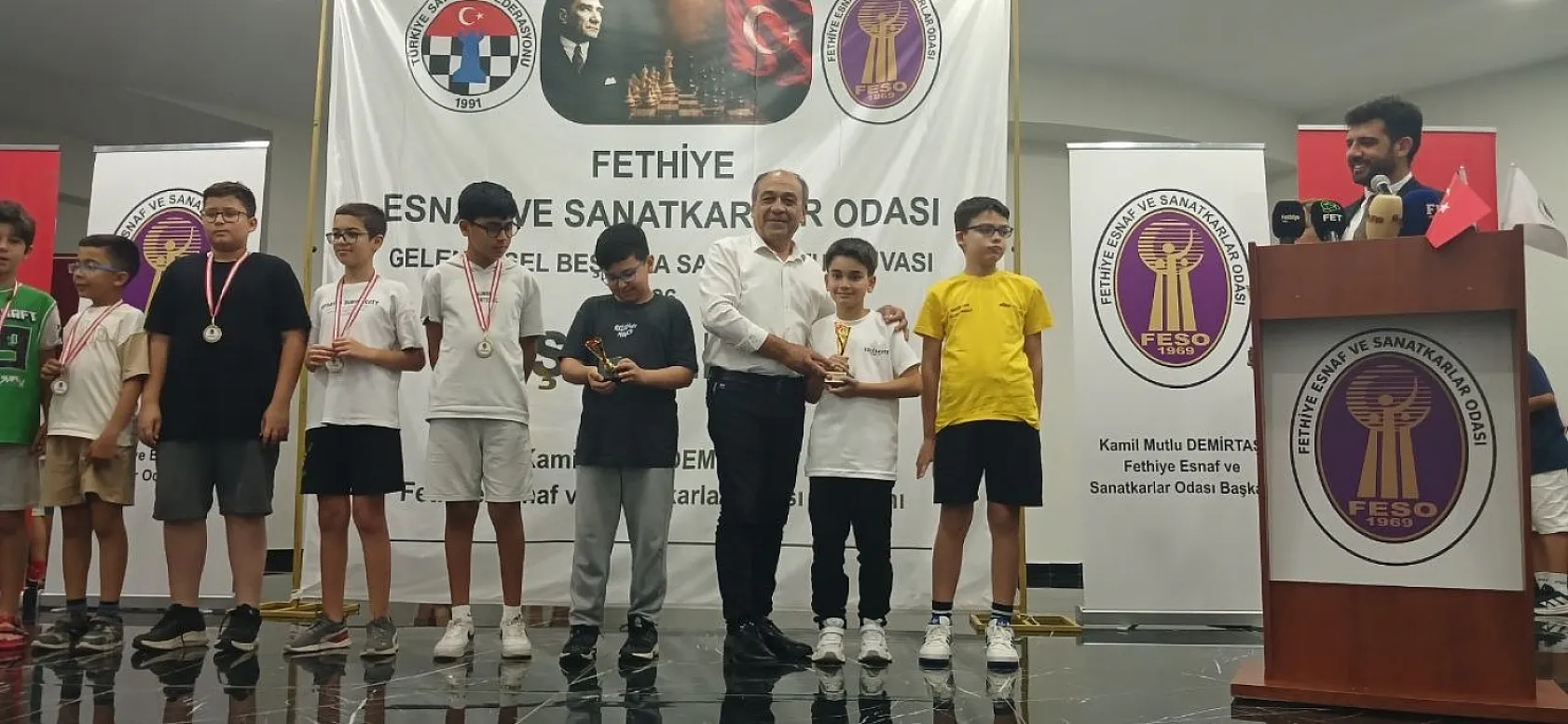 Fethiye'de 1. Beşkaza Satranç Turnuvası Tamamlandı