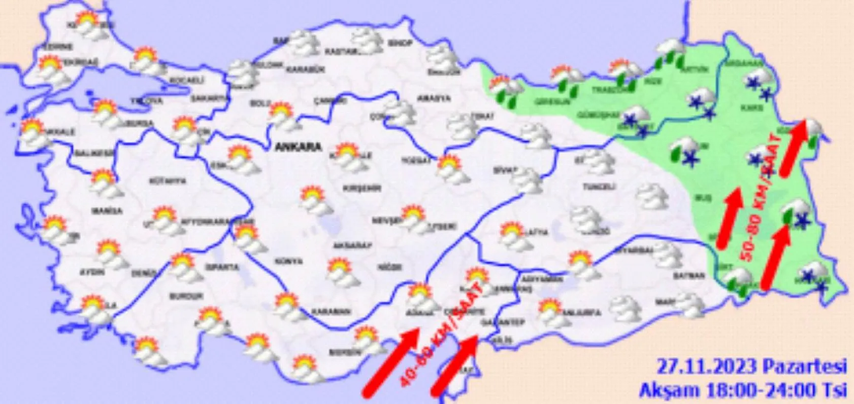 27 Kasım 2023 hava durumu raporu... Bugün ve yarın hava nasıl olacak? Kar yağışı bekleniyor mu?