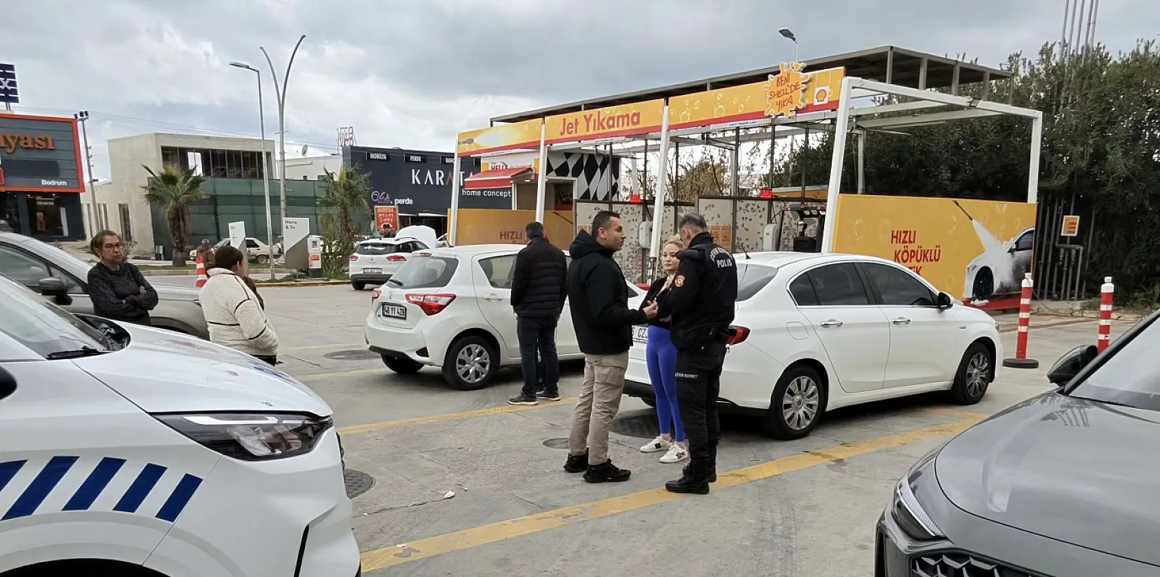 Bodrum'da maddi hasarlı kazanın kavgası büyük oldu