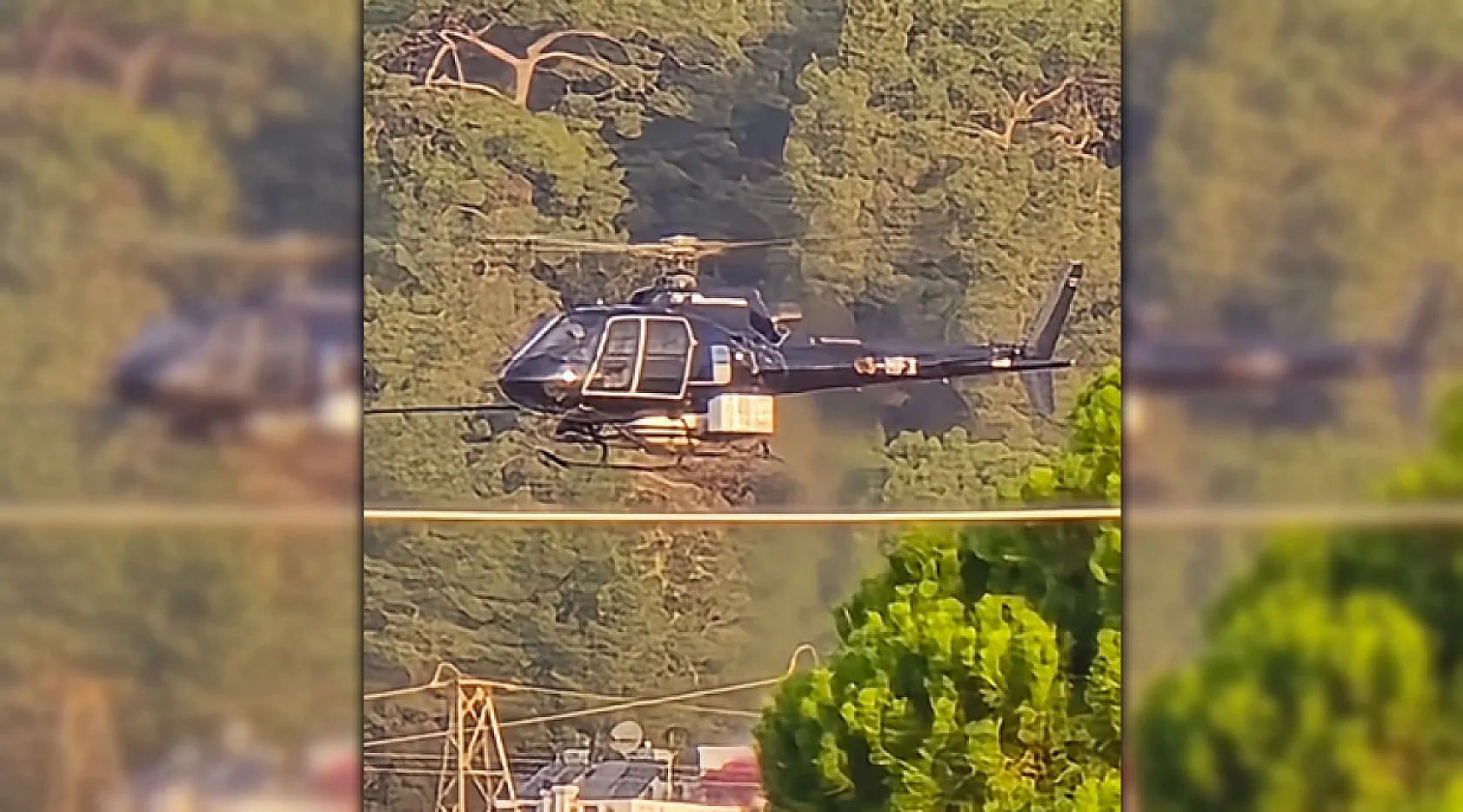Marmaris'te Yüksek gerilim hatlarına helikopterli bakım