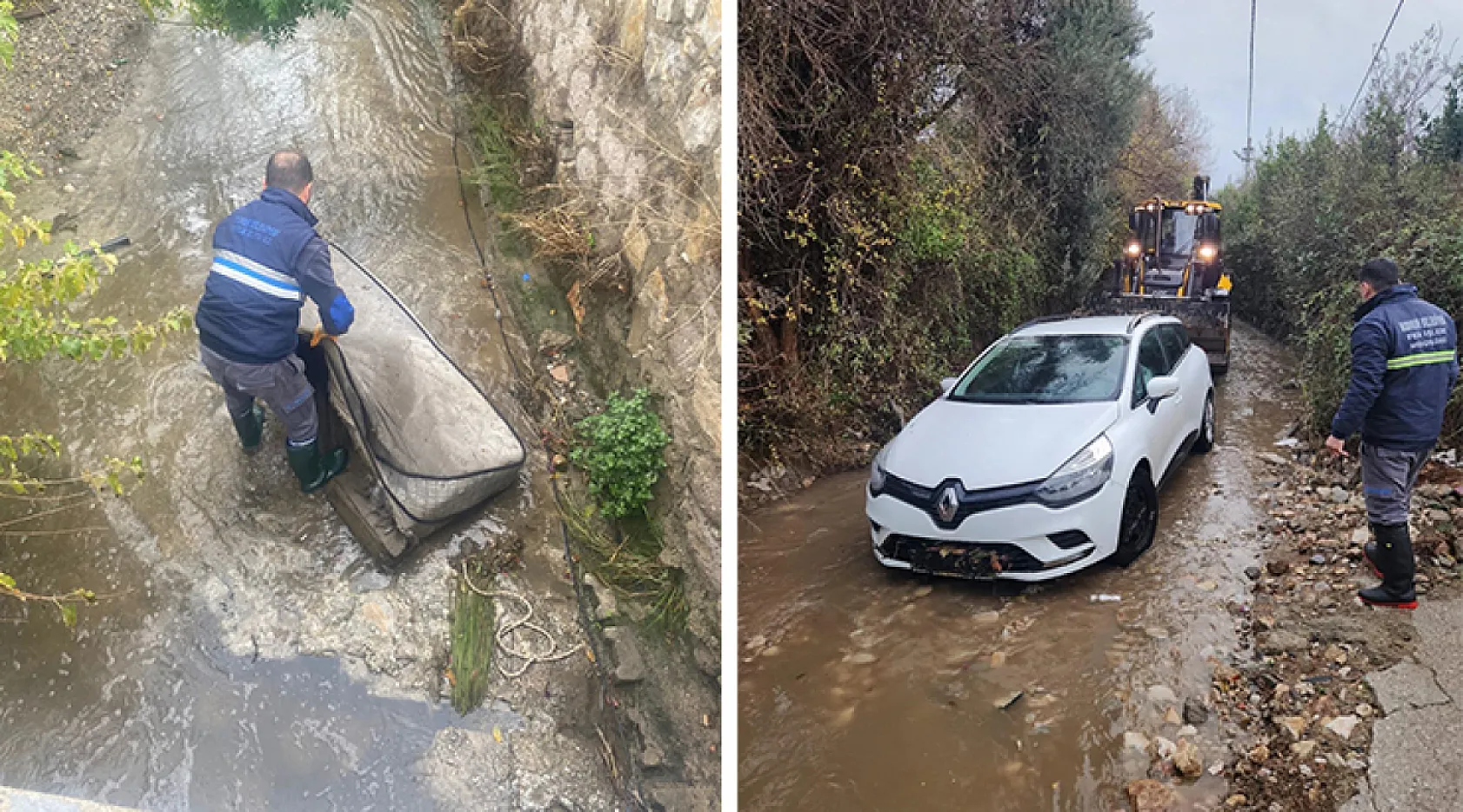 Yağmur nöbetindeki ekiplerden anlık müdahaleler