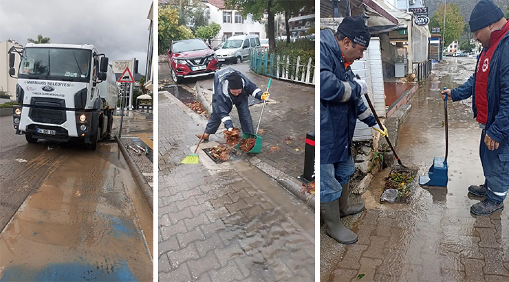 Marmaris'te yağmur mesaisi