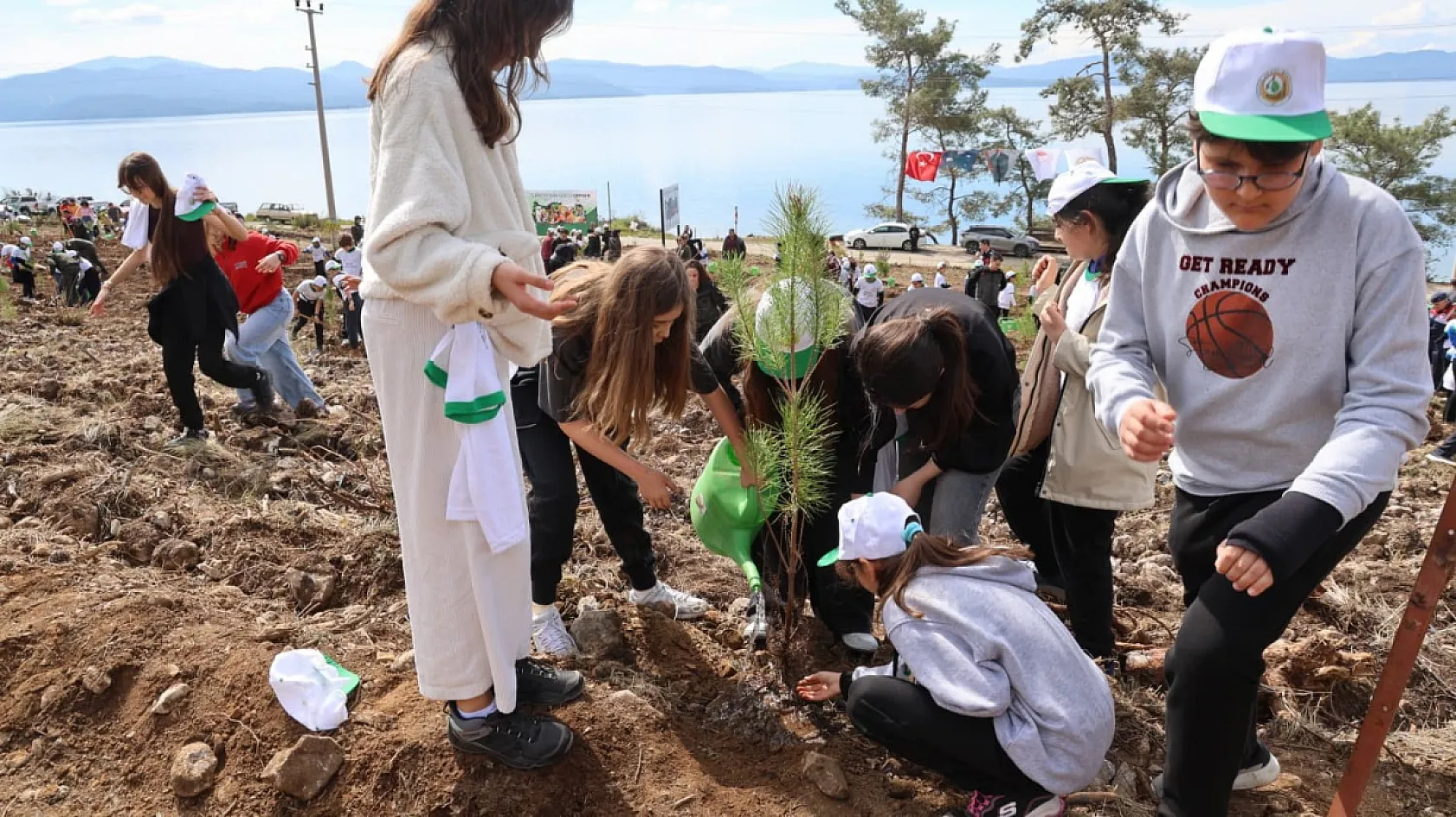 Akyaka'da yanan alan fidanlarla yeşeriyor