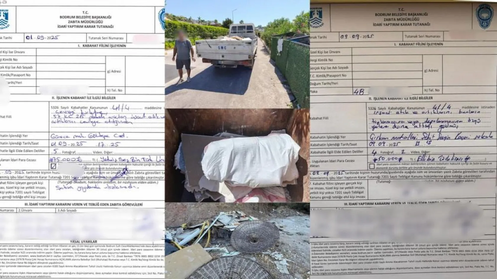 Bodrum'da Moloz Döken Şahsa Tam 50 Bin TL Ceza Kesildi