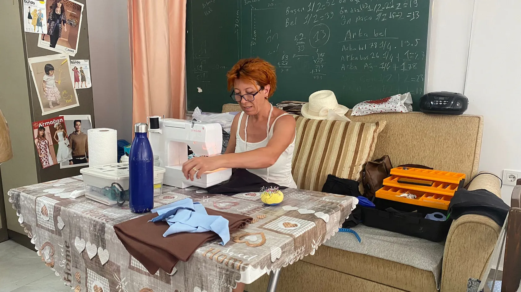 Fethiye Yeşilüzümlü'de dikiş kursu yeni döneme hazırlanıyor