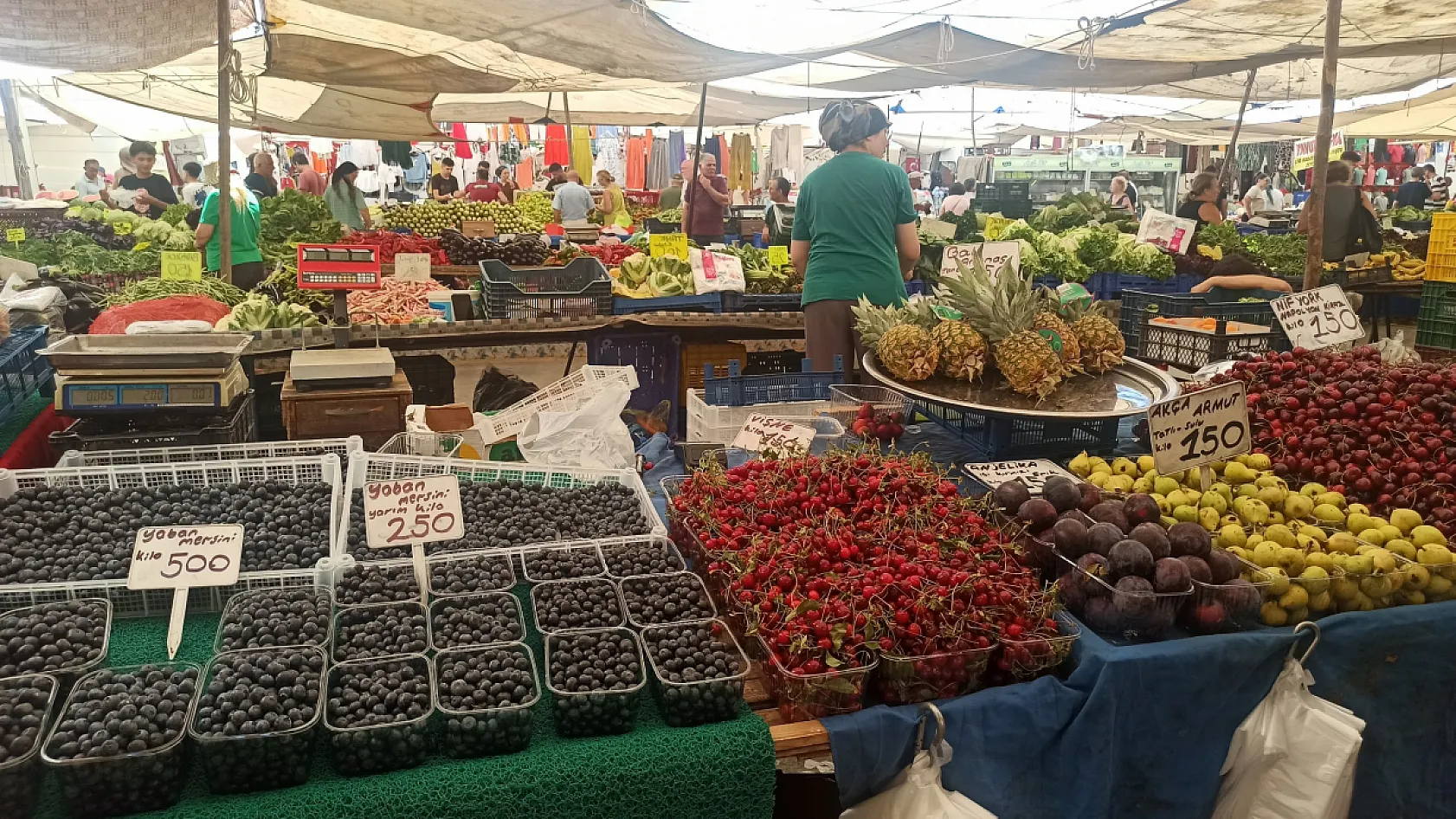 Fethiye Çalış Pazarı'nda Fiyat Rekoru Yaban Mersini ve Mango'da
