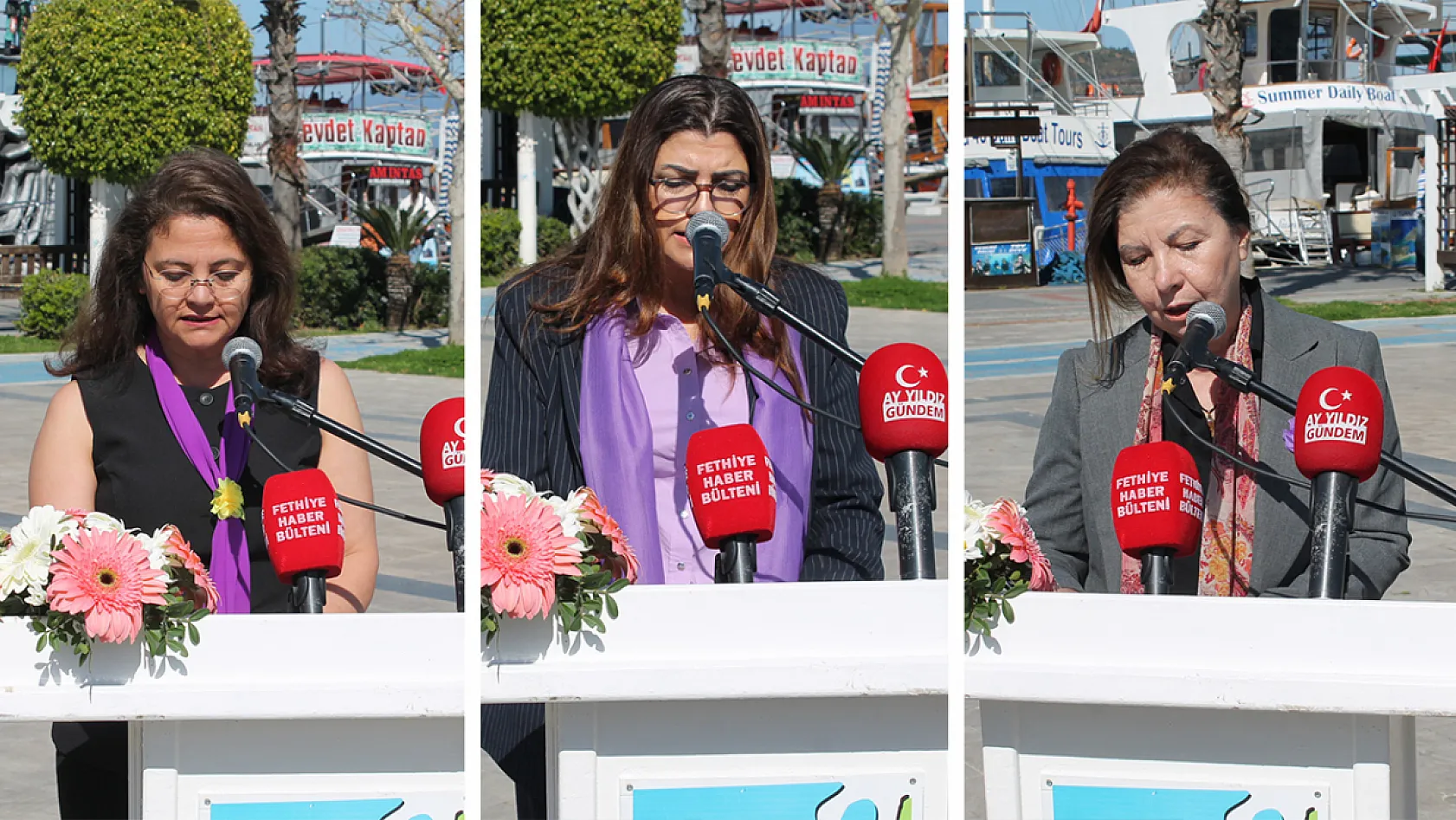 Fethiye'de 8 Mart Dünya Kadınlar Günü Çelenk Töreniyle kutlandı
