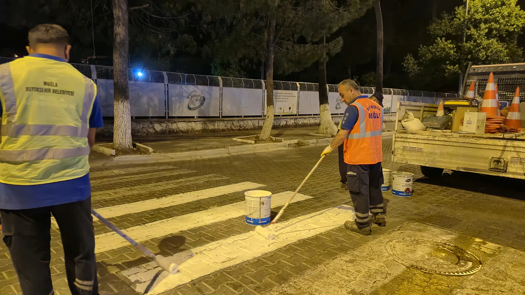 Fethiye'de Yol Çizgileri Yenilendi