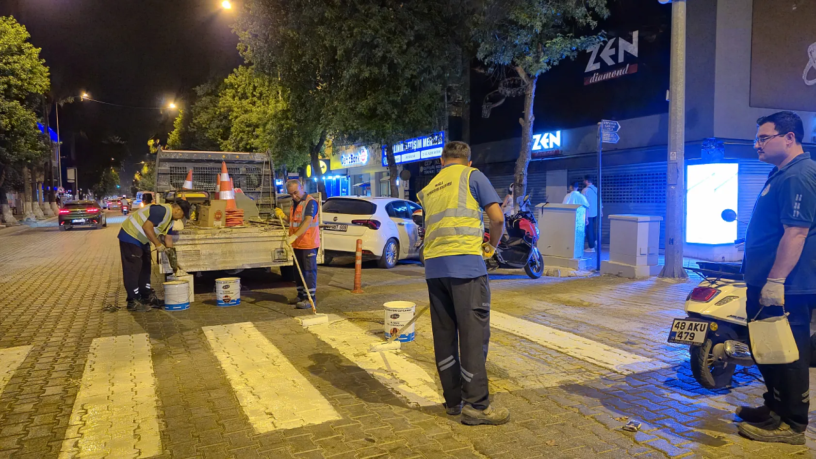 Fethiye'de Yol Çizgileri Yenilendi