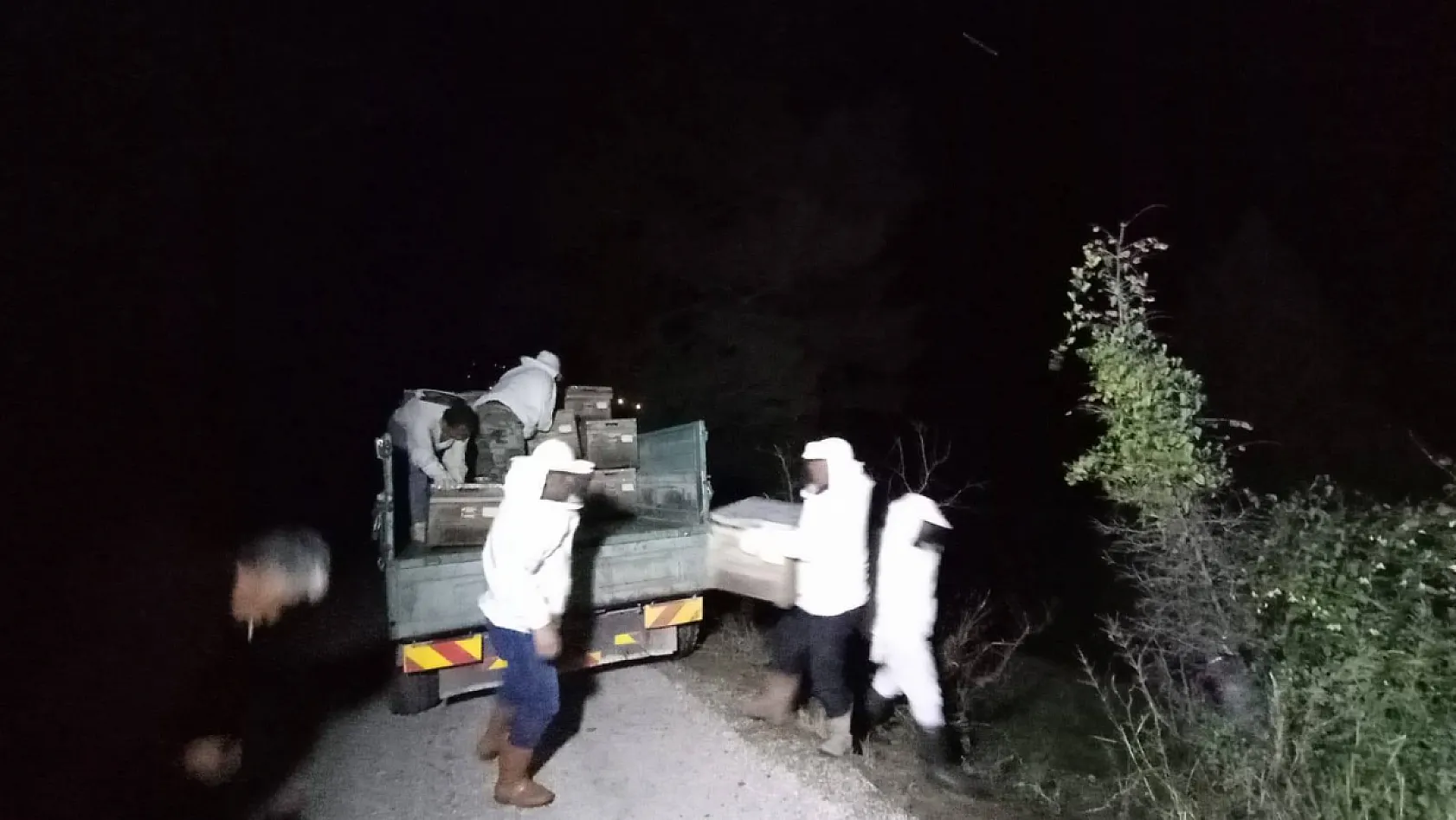 Seydikemer'de Arı Kovanı Yüklü Araç Kazası