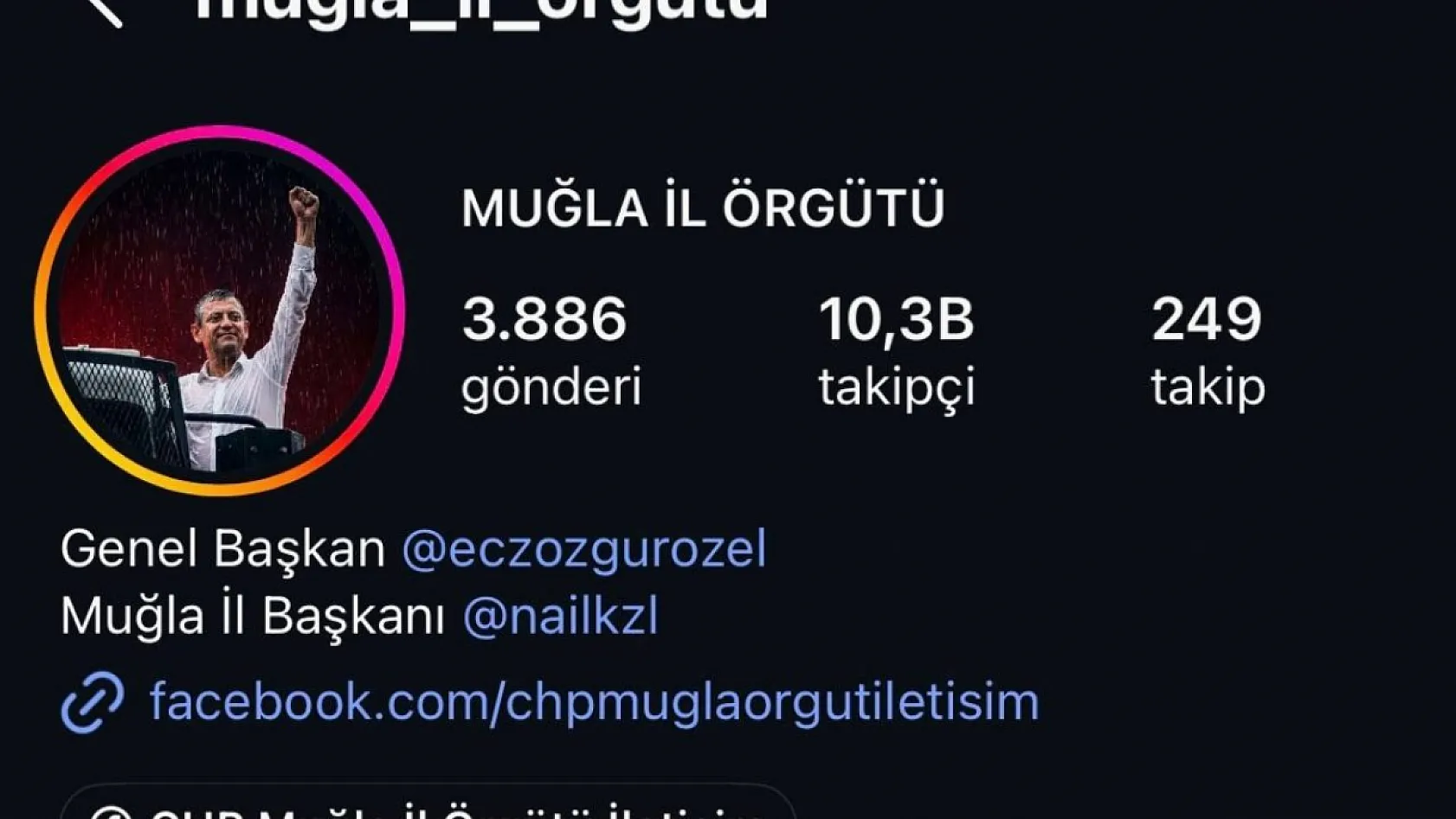 CHP Muğla Örgütü Sosyal Medya Hesaplarının  İsmini Değiştirdi