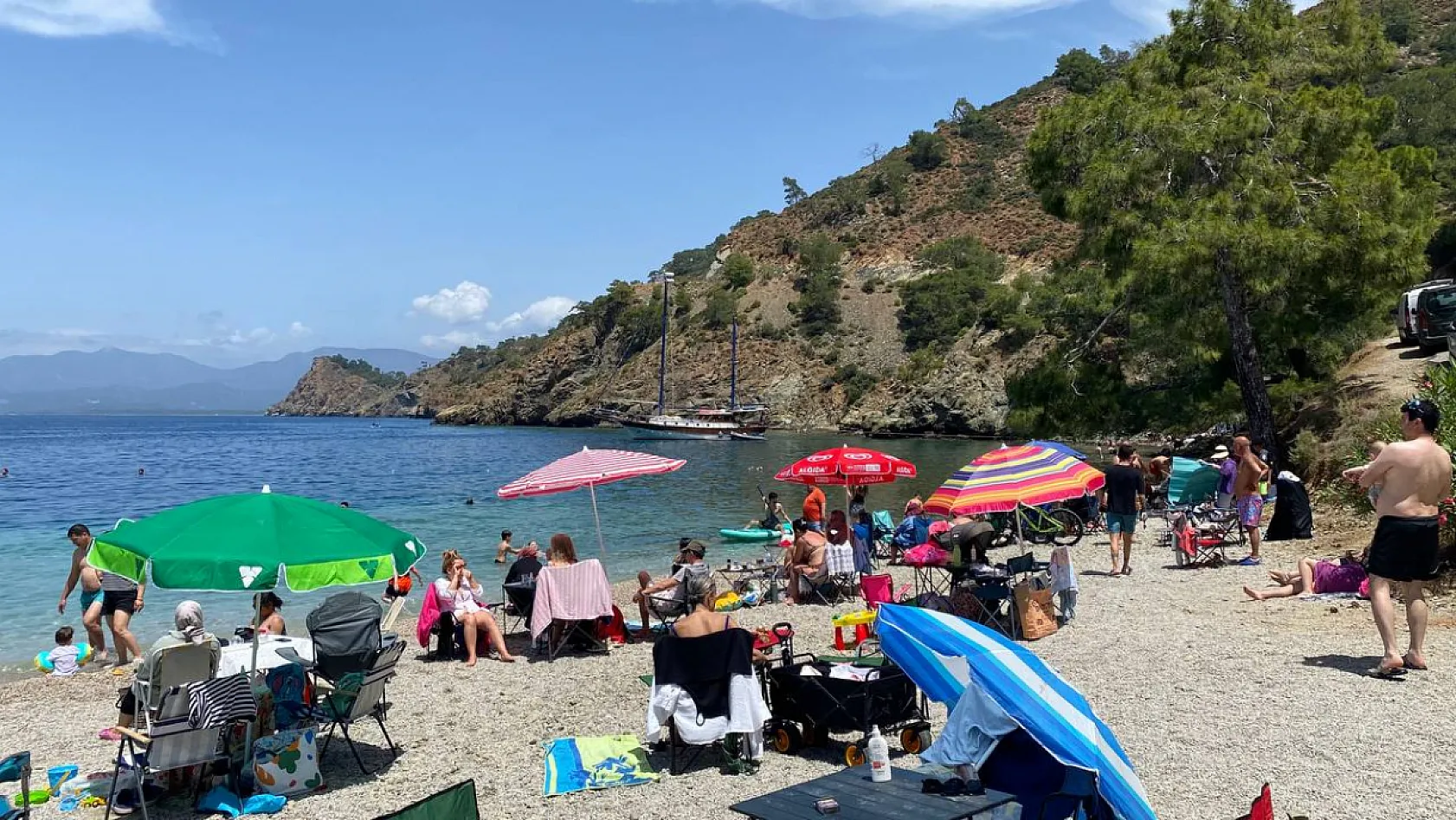 Fethiye Boncuklu Koyu'nda deniz sezonu açıldı: Yarımada yoğunluğu başladı