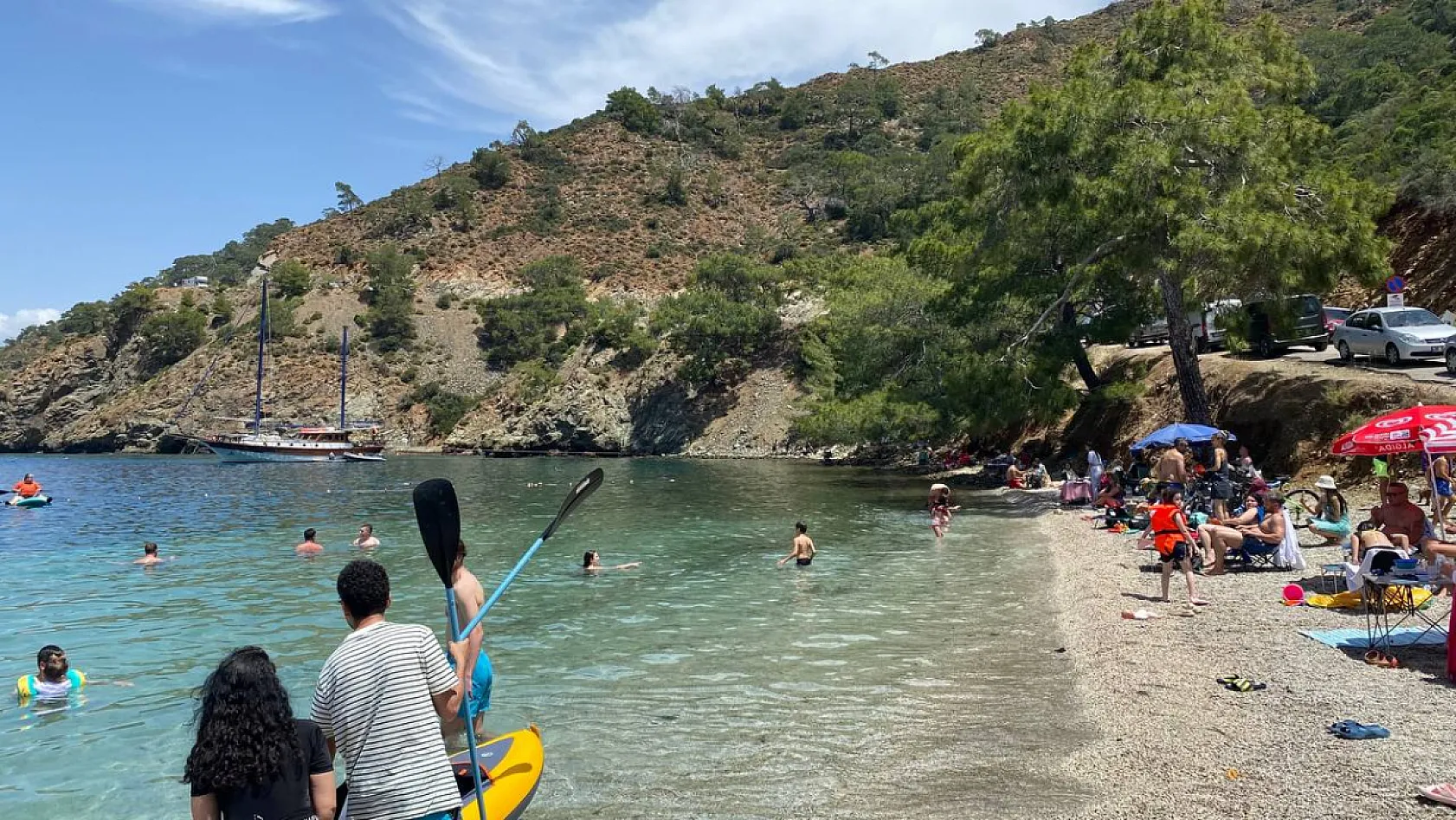 Fethiye Boncuklu Koyu'nda deniz sezonu açıldı: Yarımada yoğunluğu başladı