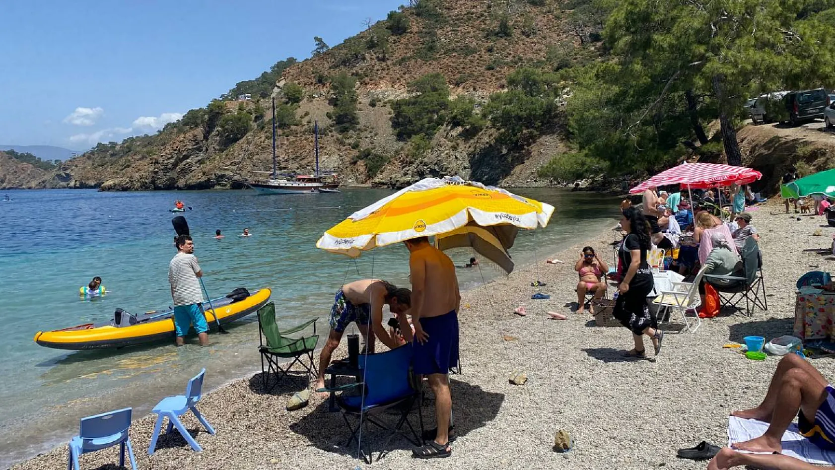 Fethiye Boncuklu Koyu'nda deniz sezonu açıldı: Yarımada yoğunluğu başladı