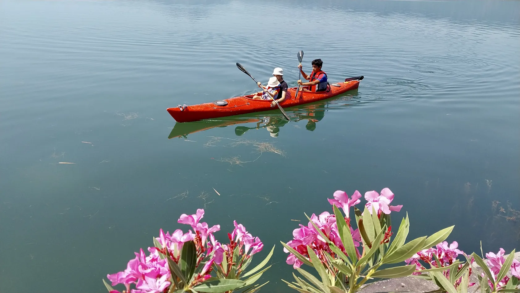 Muğla'da anaokulu öğrencileri kürek çekti