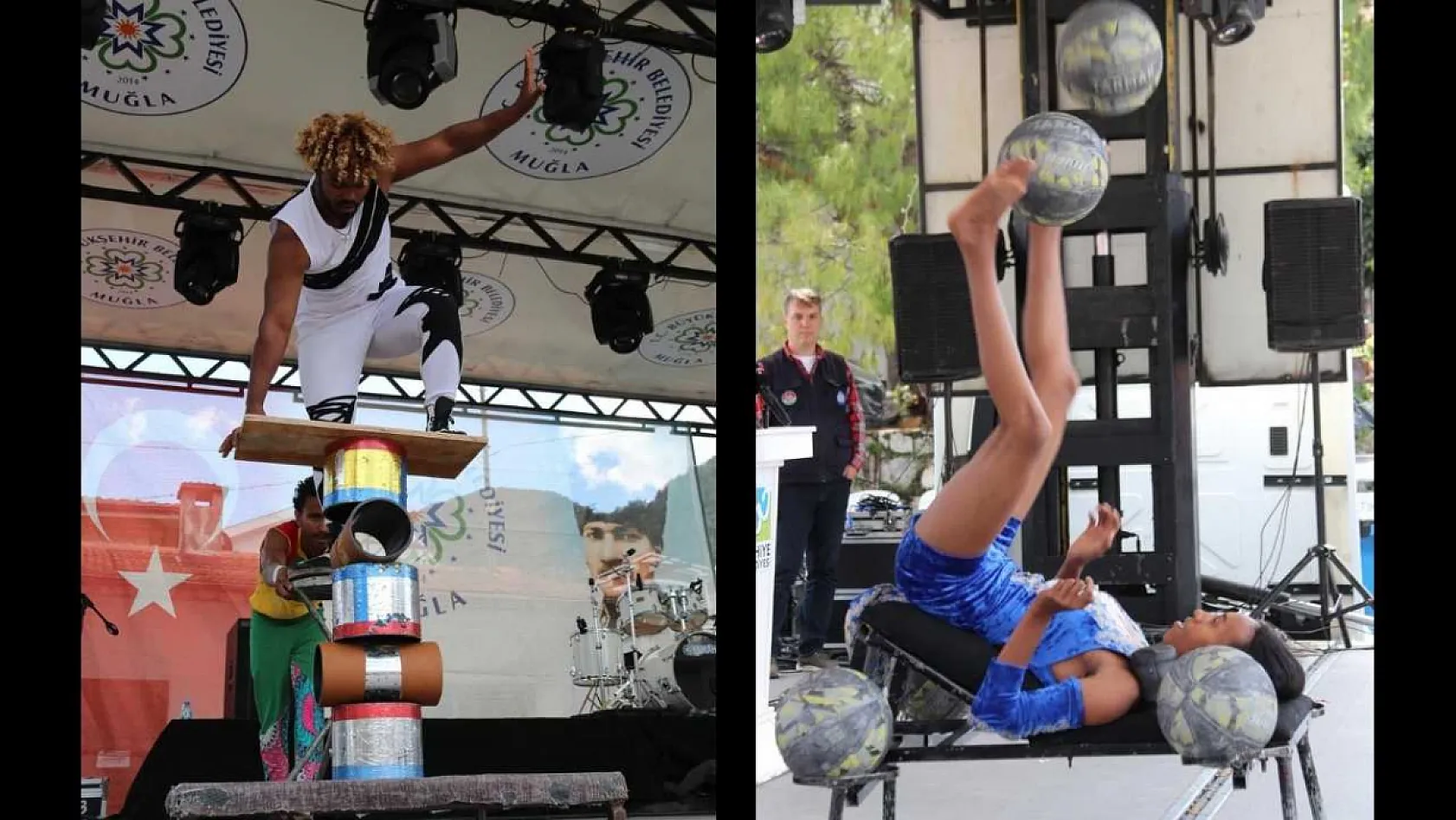 Etiyopya Akrobasi Grubu Yeşilüzümlü Festivali'nde nefes kesti