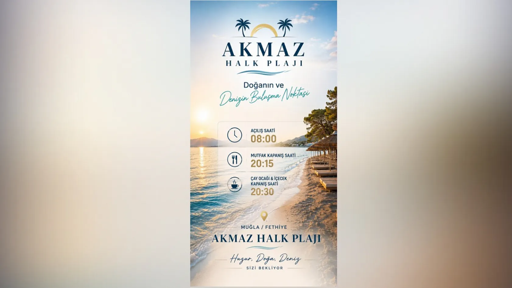 Akmaz Halk Plajının Hizmet Saatleri Uzatıldı