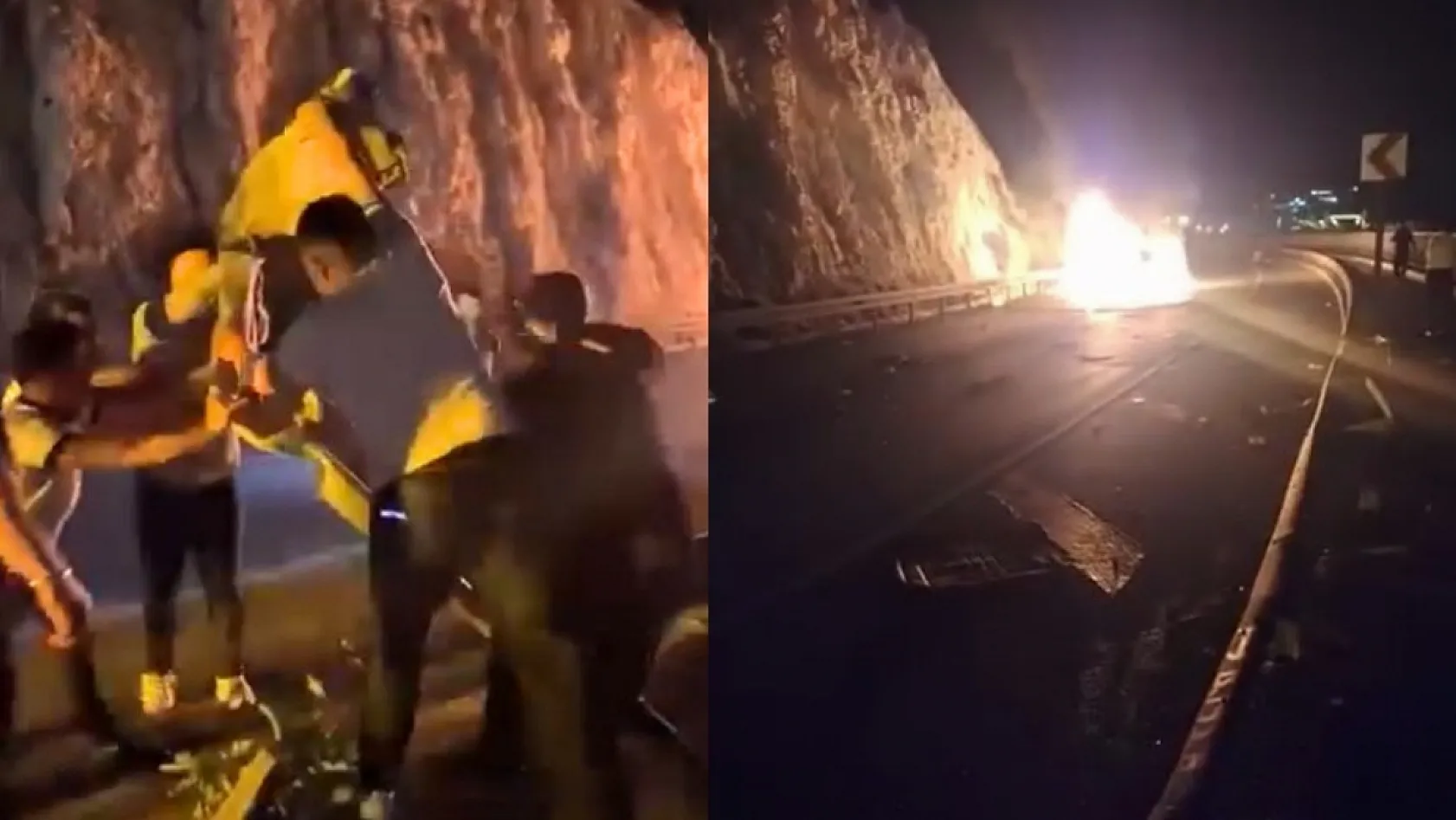 Antalya'da takla atan otomobil alev aldı: 2 ölü, 3 ağır yaralı