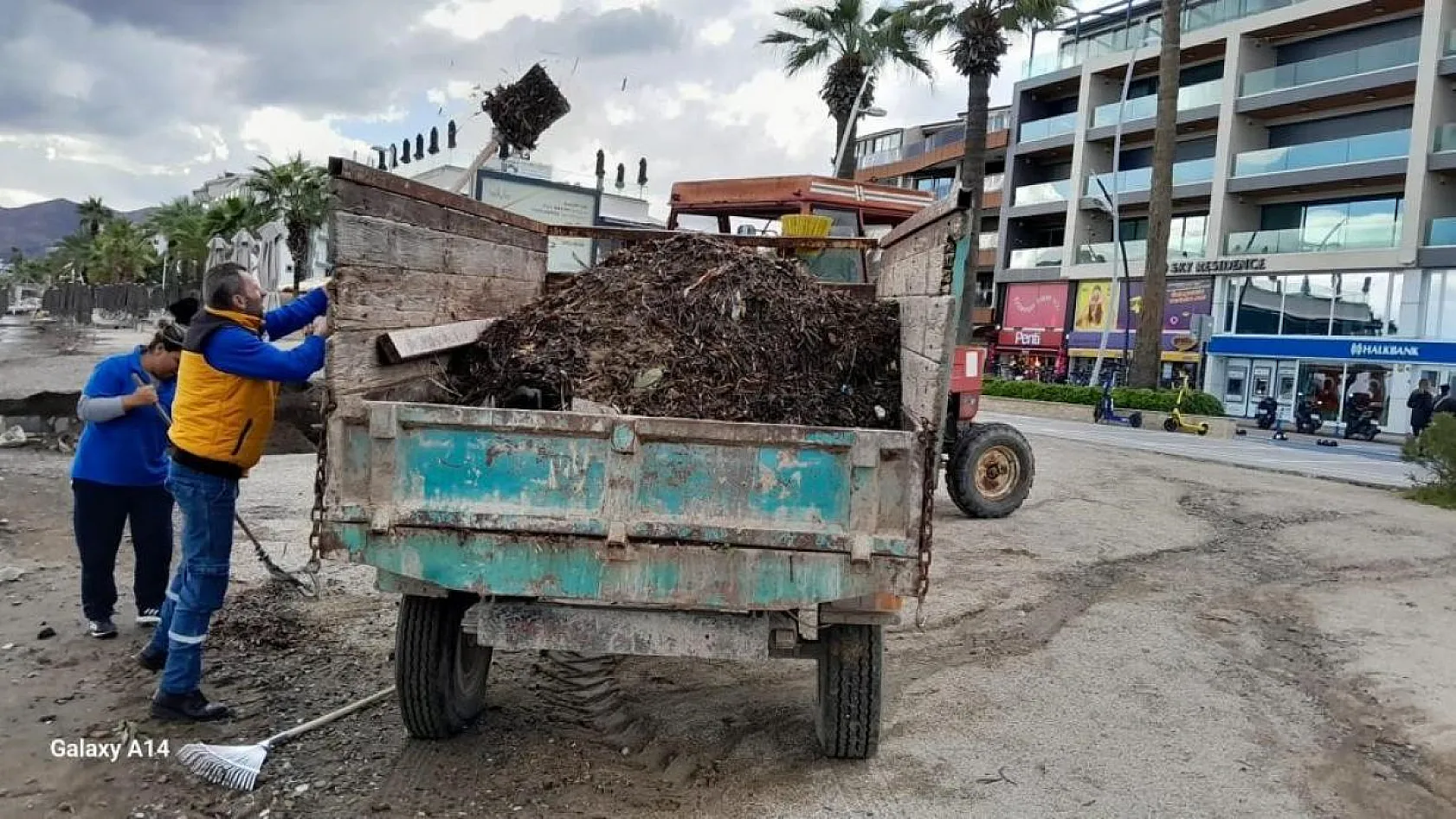 Fırtına Ardından Sahil Boyunca Temizlik