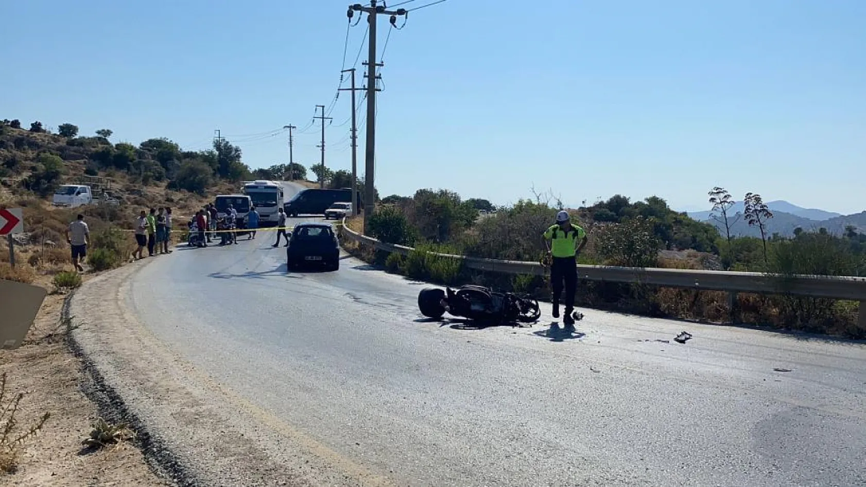 Bodrum'da Otomobil ve motosiklet kafa kafaya çarpıştı: 1 ölü