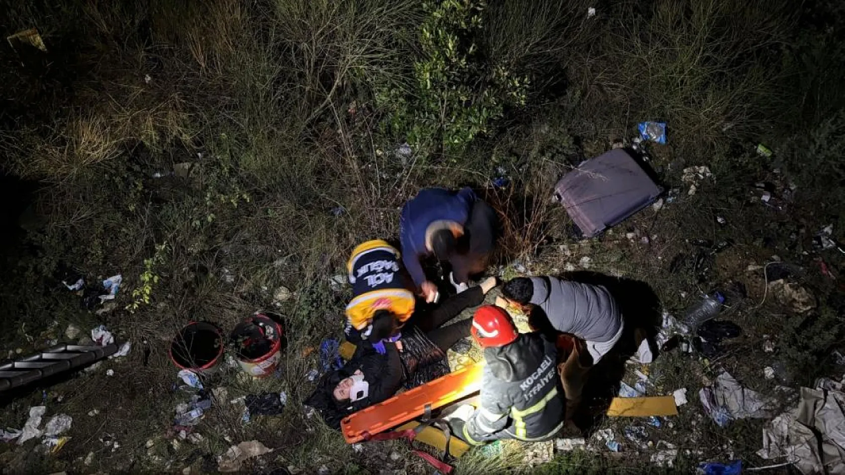 Özçekim yapmak isterken düşen genç kadın böyle kurtarıldı