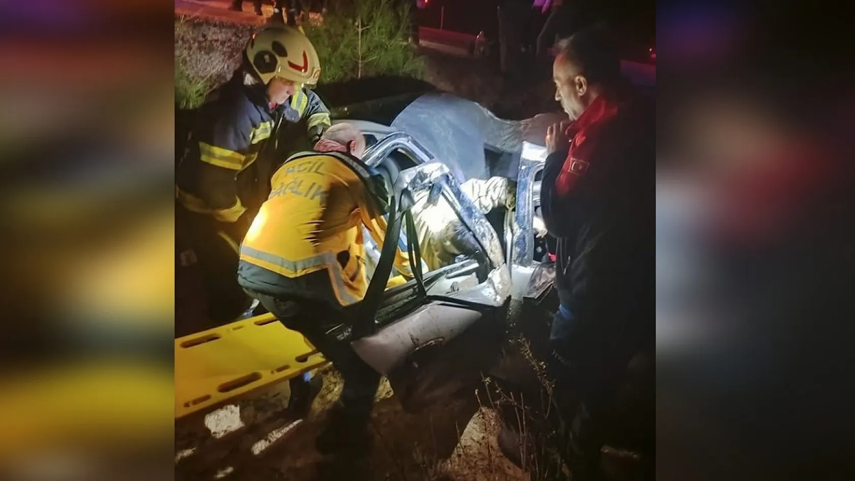 Kontrolden çıkan otomobil şarampole uçtu 3 yaralı