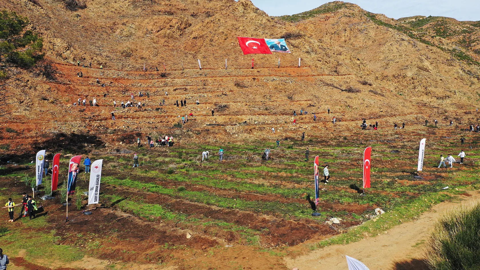 Marmaris Gölge Koyu'nda ağaçlandırma çalışması başladı