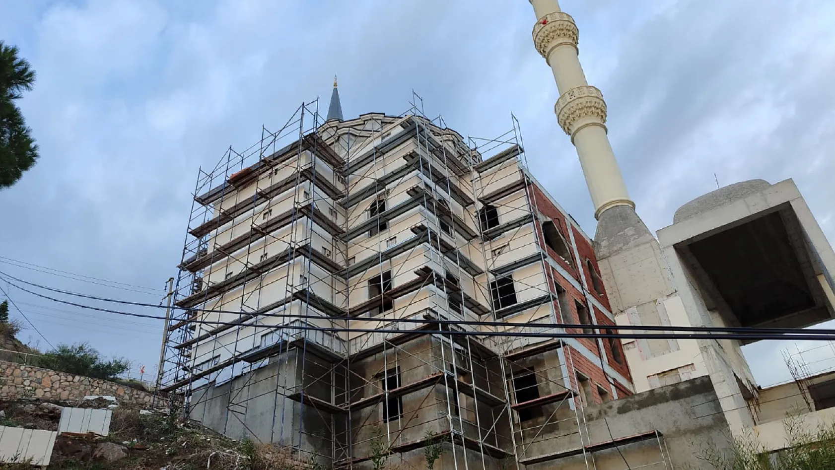 Bodrum Yahşi'deki cami inşaatında sona yaklaşılıyor