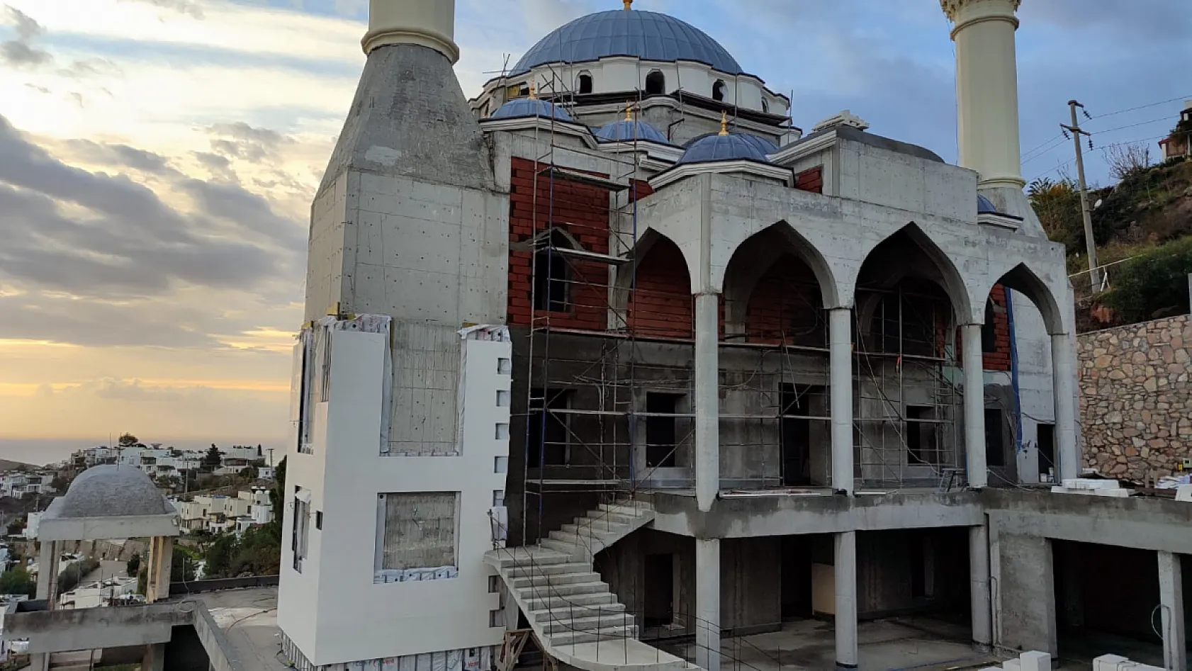 Bodrum Yahşi'deki cami inşaatında sona yaklaşılıyor