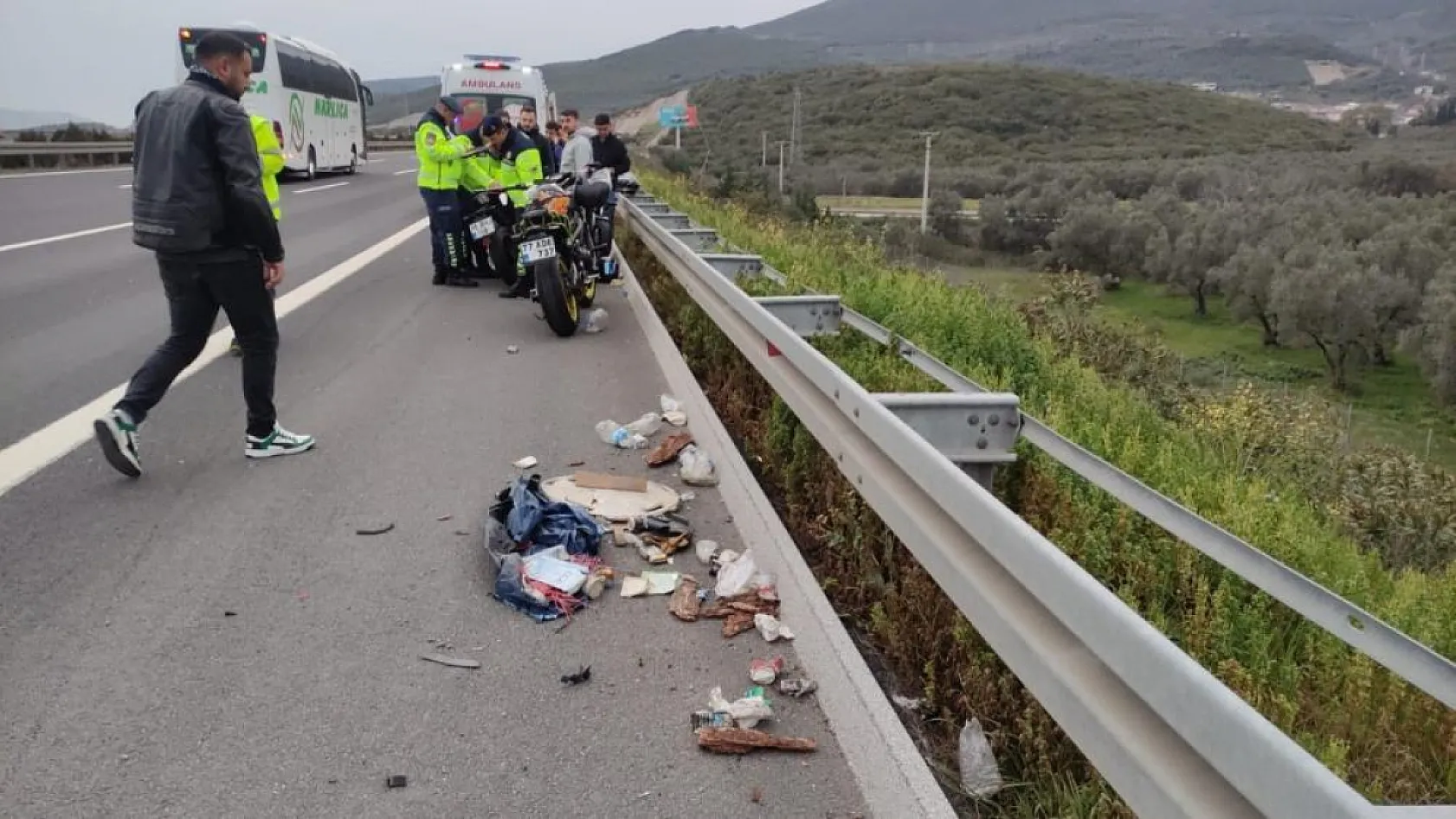 Otobanda feci motosiklet kazası