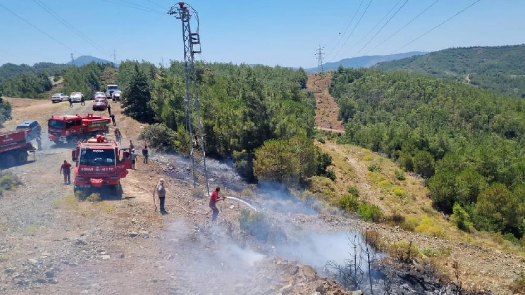 Marmaris'teki orman yangını büyümeden söndürüldü