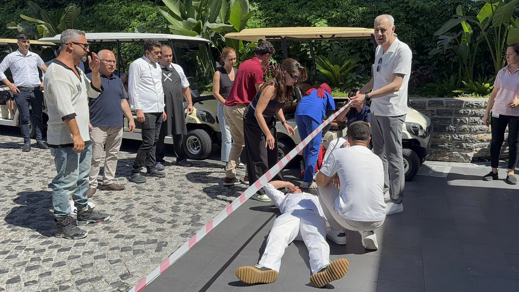 Bodrum'da otelde yapılan yangın tatbikatı nefesleri kesti