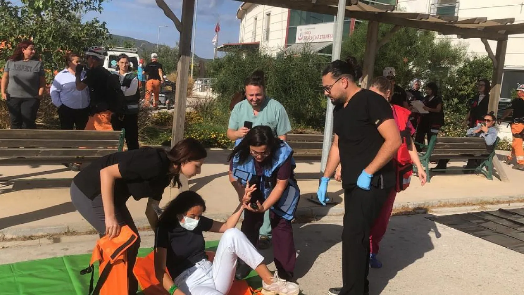Datça Devlet Hastanesi'nde HAP tatbikatı yapıldı