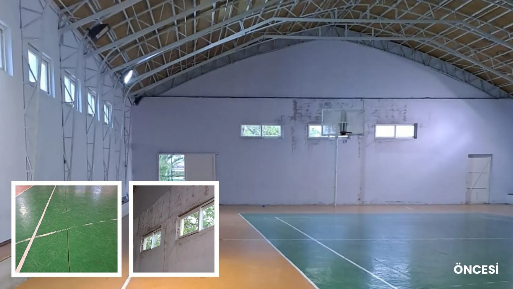 Marmaris Ortaokulu'nun spor salonu yenilendi