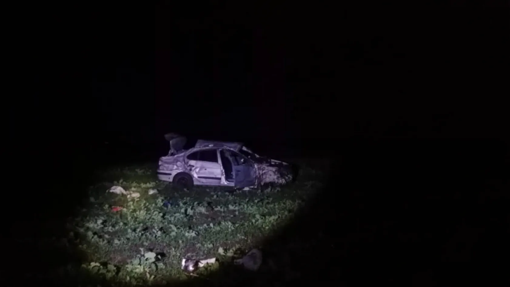 Otomobil domuza çarpıp takla attı: 1 ölü, 1 yaralı
