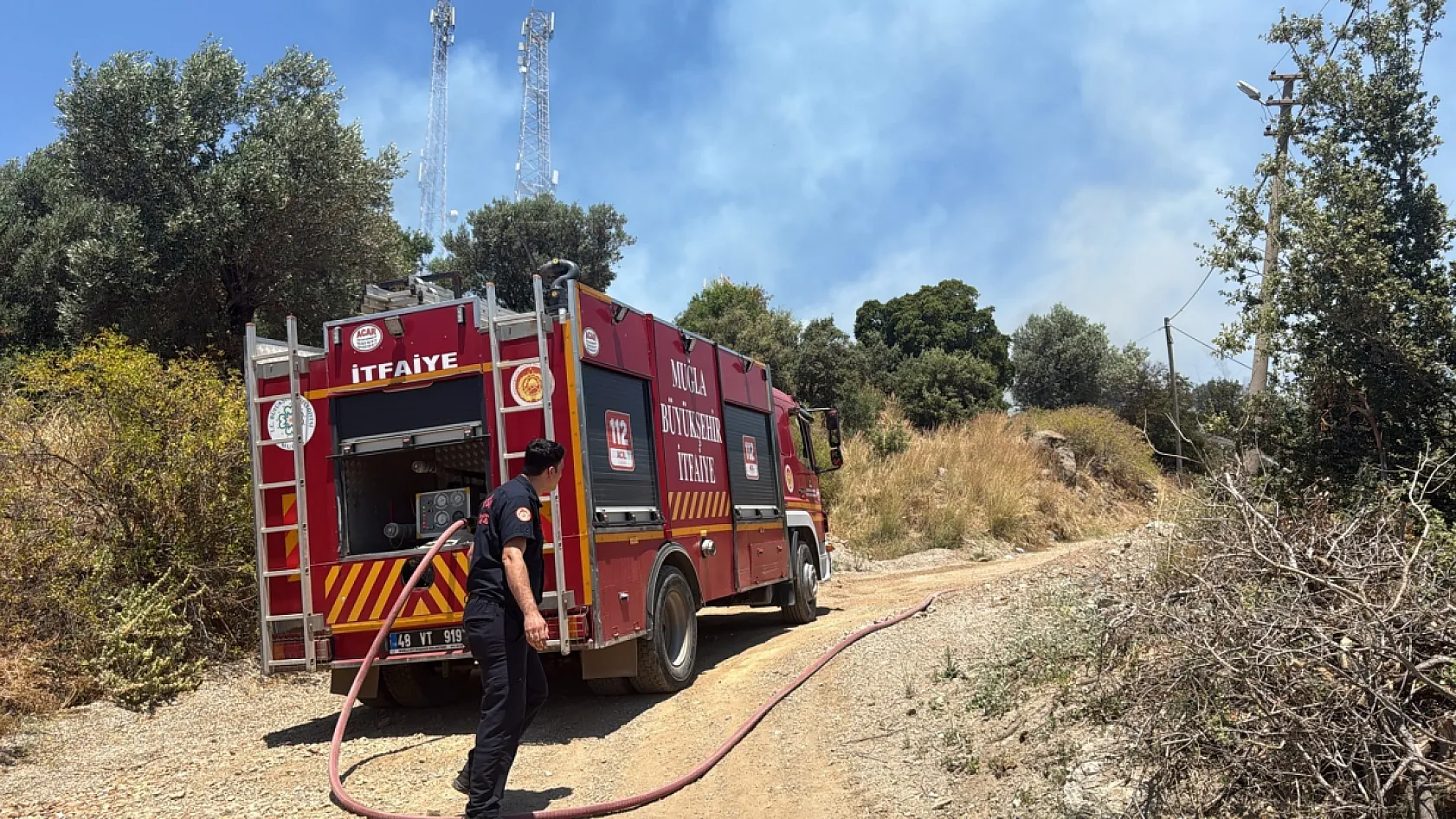 Bodrum'da çıkan yangın büyümeden söndürüldü