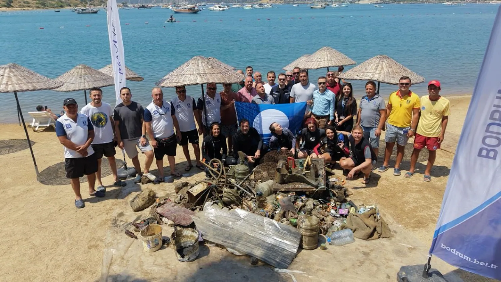Bodrum'da deniz dibinden 370 kilogram atık çıkarıldı