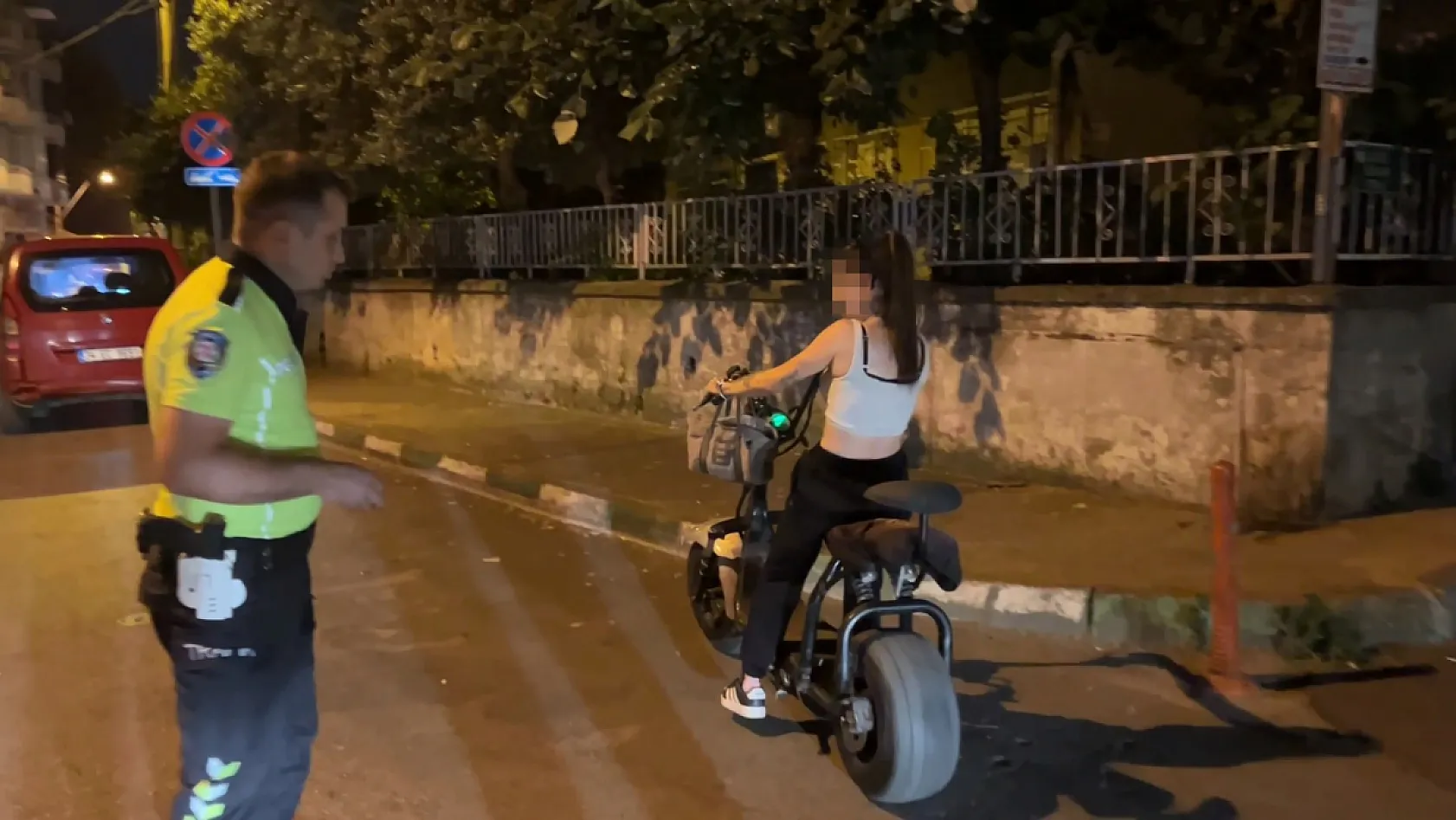 Elektrikli bisiklet sürücüsü alkollü çıktı, 'Eve gidiyordum' dedi