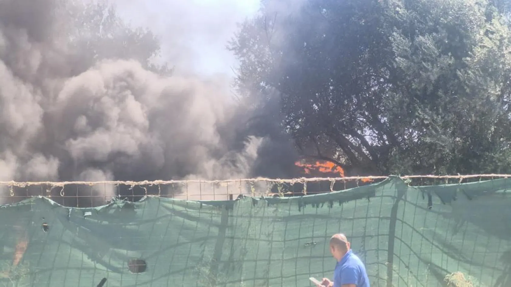 Bodrum'da personel lojmanında yangın