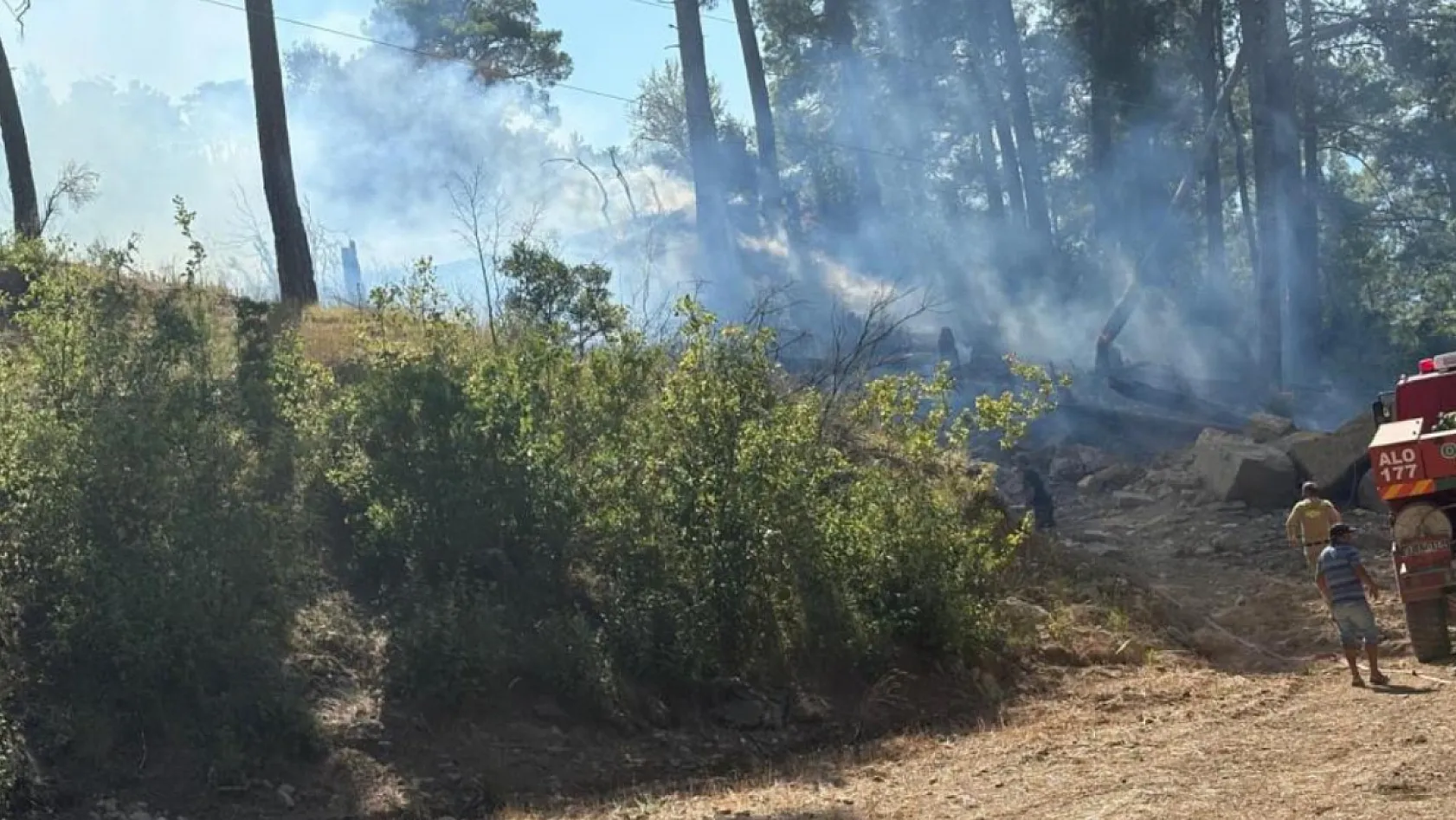 Antalya Manavgat'ta Enerji Kablosunun Kopması Yangına Neden Oldu