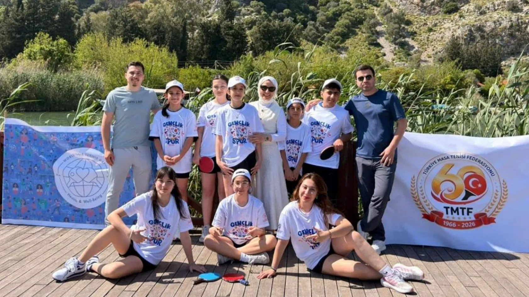 Dalyan'da masa tenisi doğayla buluştu