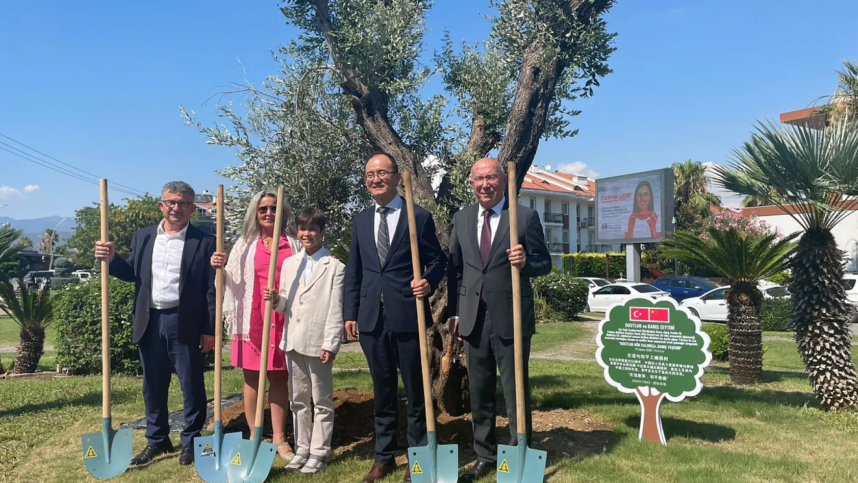 Fethiye'de barışın güvercinleri uçtu, dostluğun zeytini dikildi