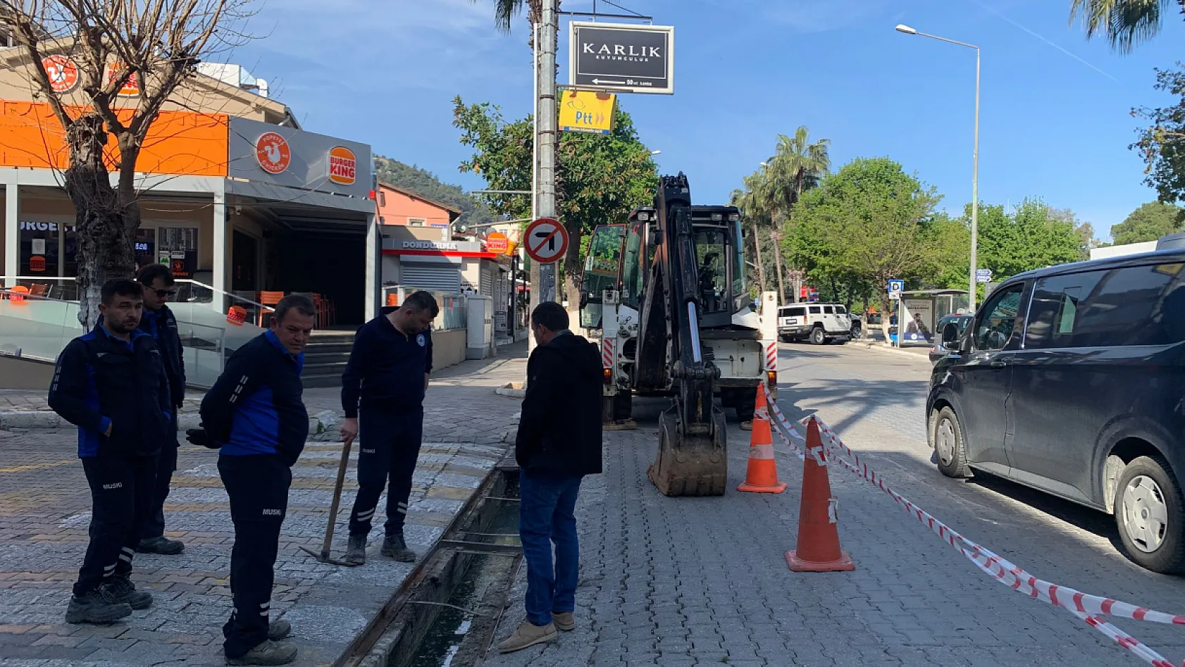 Fethiye Hükümet Caddesi'nde Yol Kapalı: MUSKİ Çalışma Başlattı